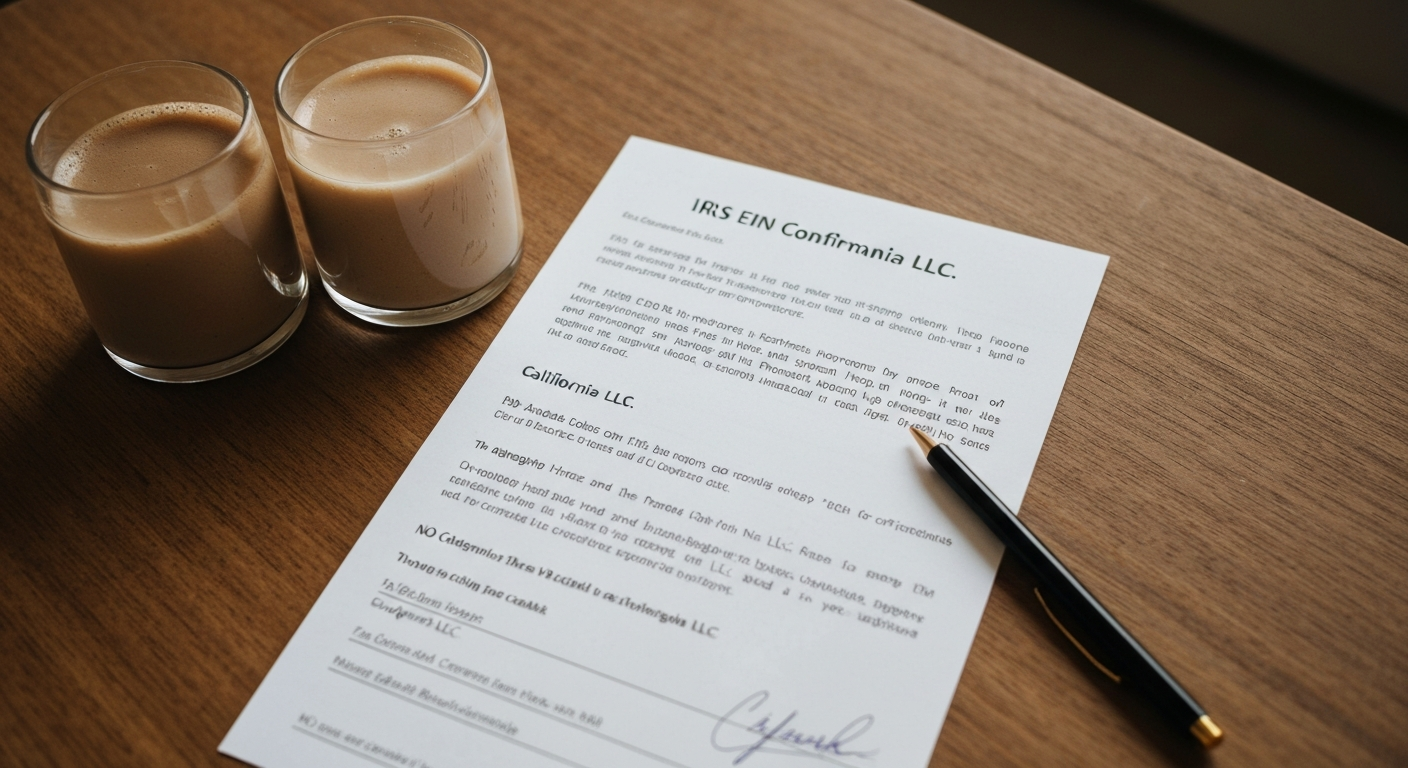 IRS EIN confirmation letter for California LLC